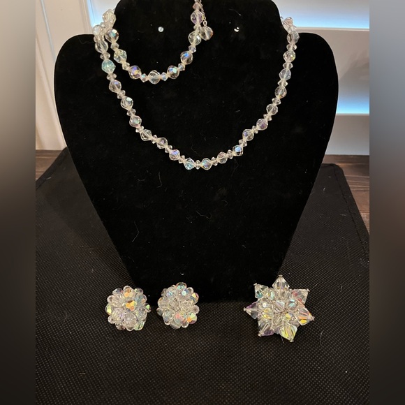 GORGEOUS AB crystal necklace bracelet earrings & broach!!! Got to see!!!! - Picture 4 of 12